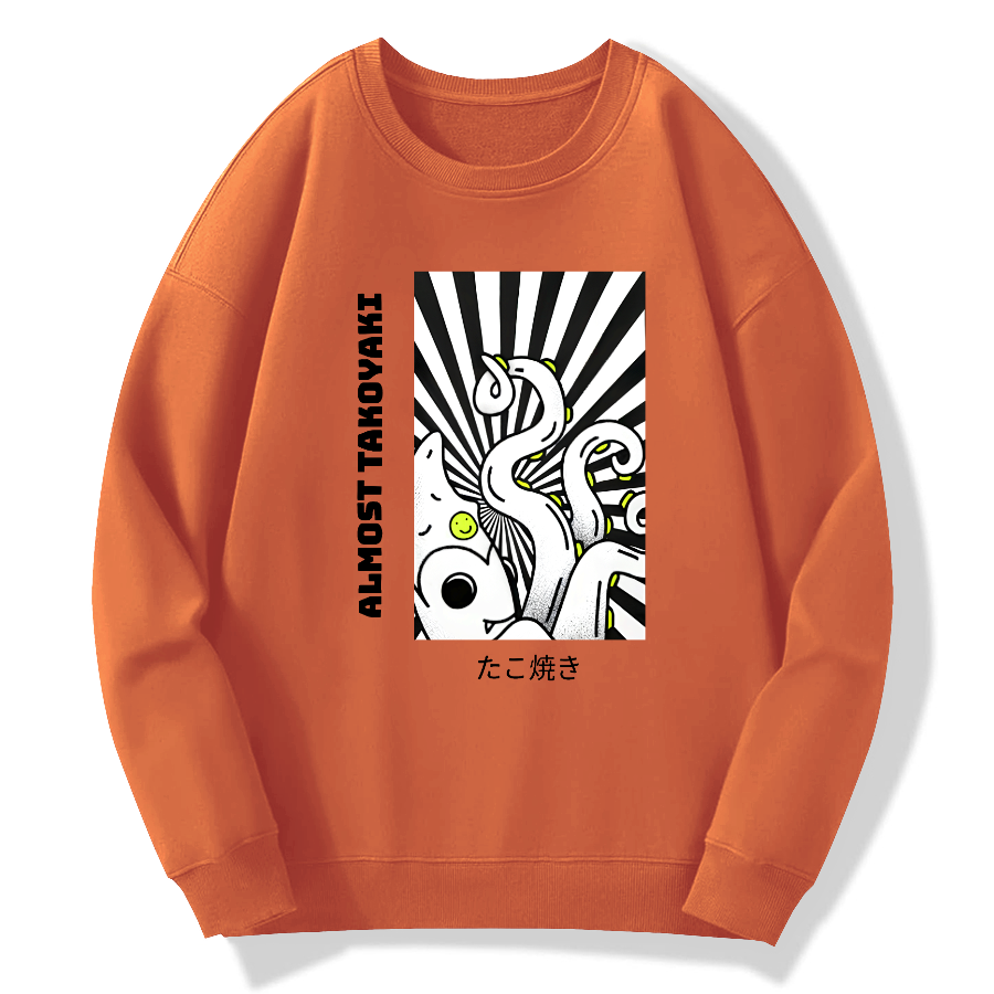 Fun Japanese Octopus Cotton Pullover Sweatshirt