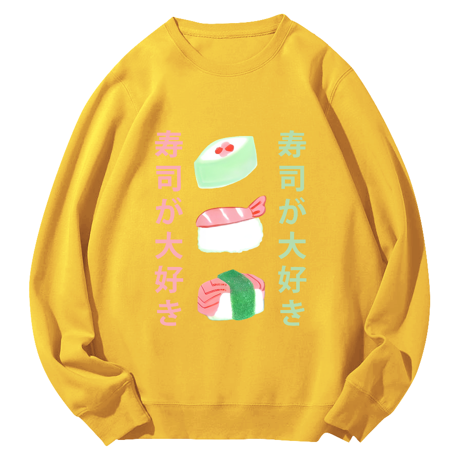 Delicious Sushi Round Neck Sweatshirt-Zazasy