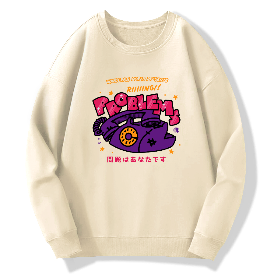 Retro phone Japanese style Cotton Pullover Sweatshirt