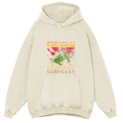 The Horrors Japanese Frog Washed Hoodie-Zazasy