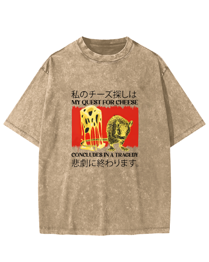 Retro Mouse Japanese Text Vintage Distressed T-shirt-Zazasy