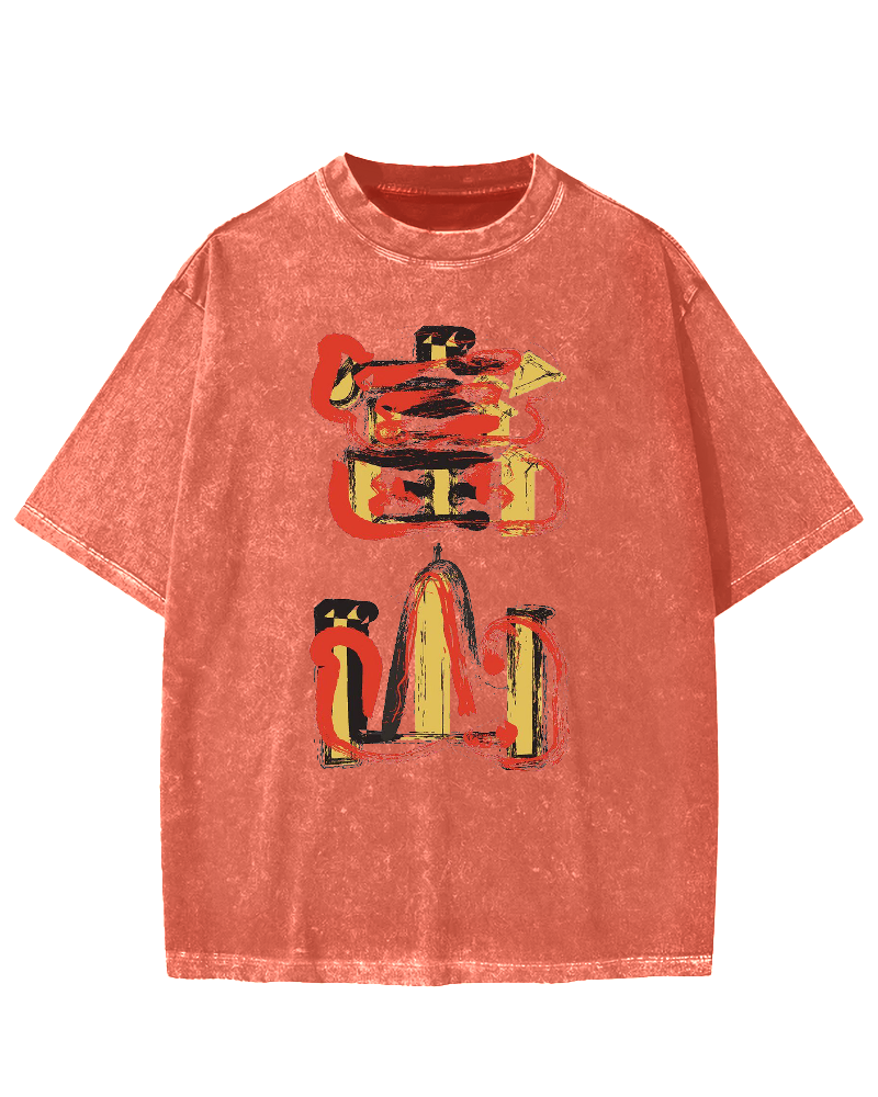 Toyama City Japanese Artistic Kanji Vintage Washed T-shirt