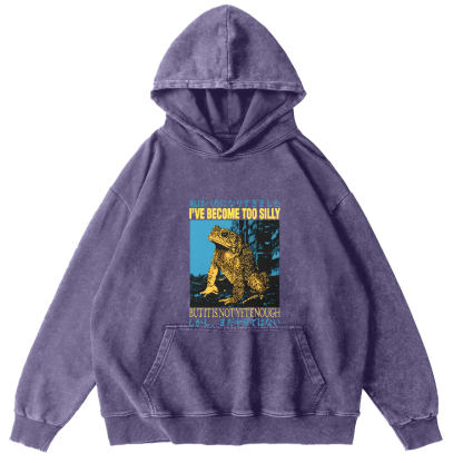 Retro Frog Pattern Japanese Style Vintage Distressed Hoodie-Zazasy