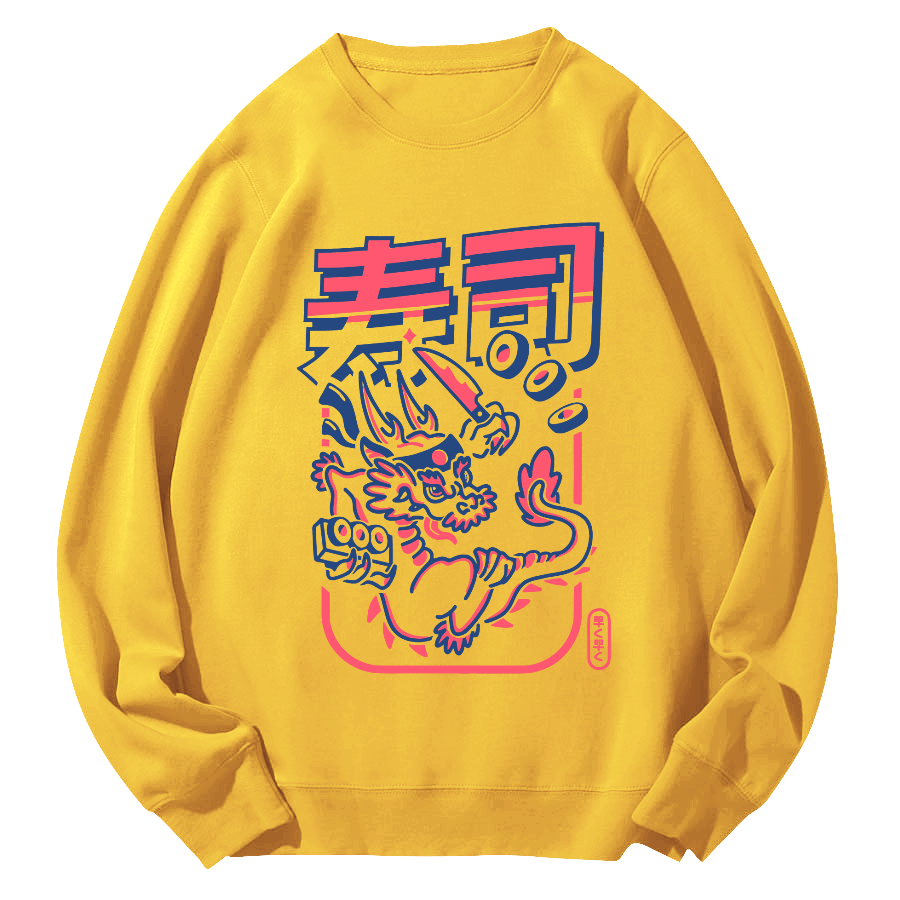 Japanese Sushi Round Neck Sweatshirt-Zazasy