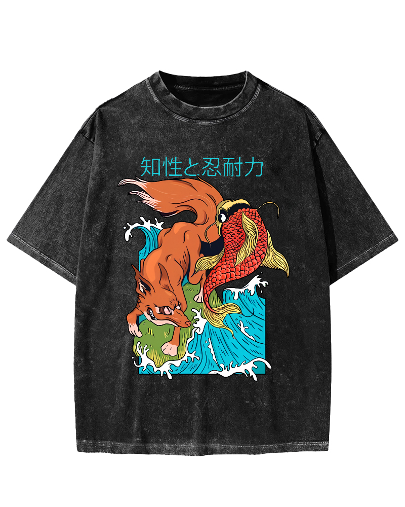 Intellectual Endurance Japanese Style Vintage Distressed T-shirt-Zazasy