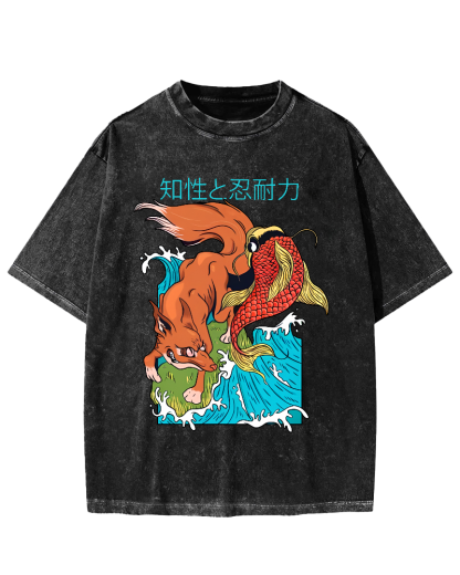 Intellectual Endurance Japanese Style Vintage Distressed T-shirt-Zazasy