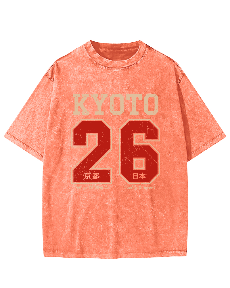 Kyoto Japan No. 26 Vintage Washed T-shirt-Zazasy