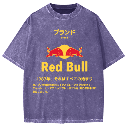 Red Bull Vintage Wash Japanese Design Vintage Washed T-shirt