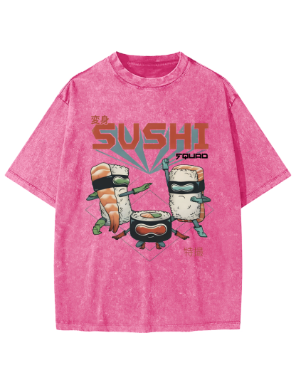 Tokyo Sushi Vintage Washed T-shirt-Zazasy