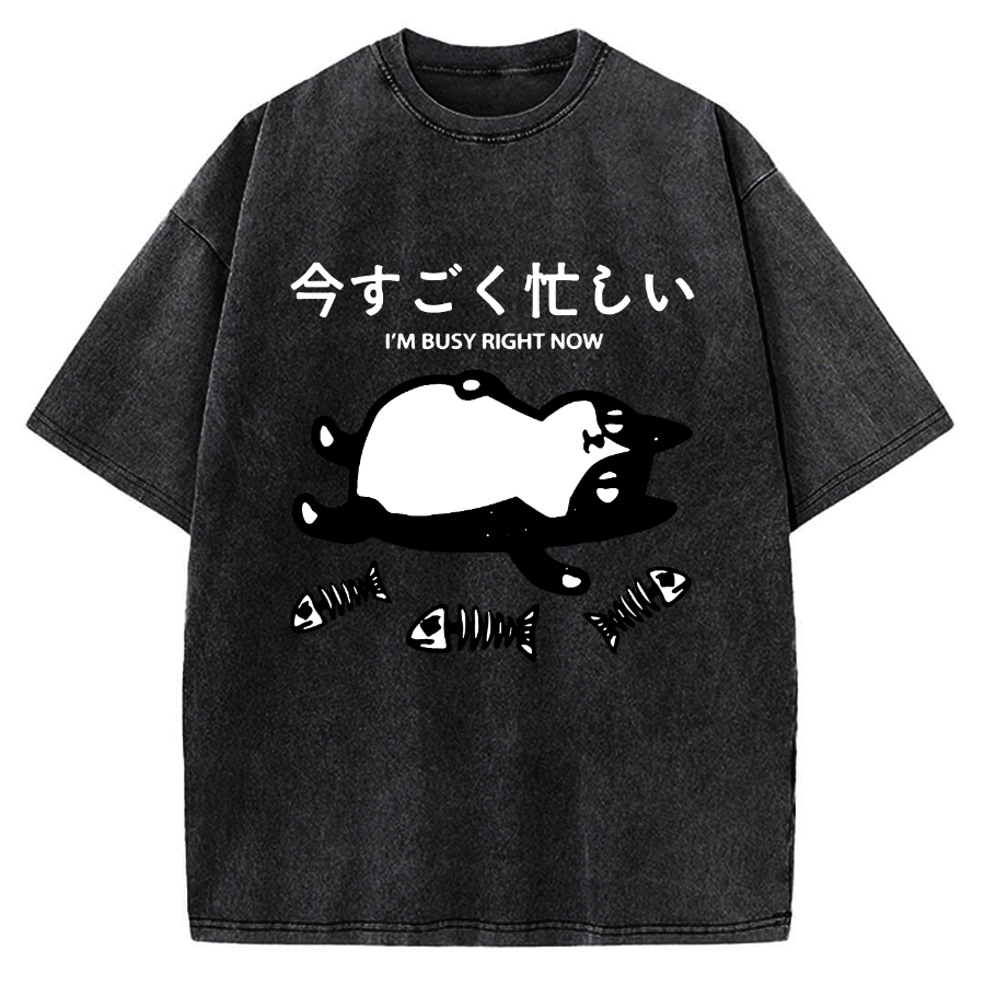 Tokyo-Tiger I'm Busy Right Now Vintage Washed T-shirt
