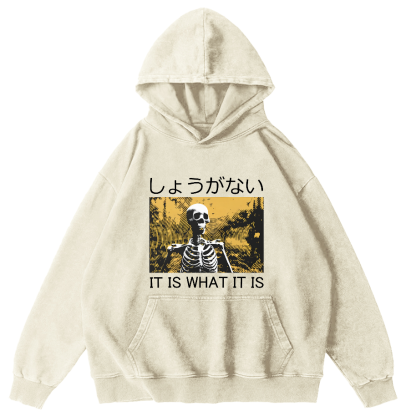 Retro Skeleton Japanese Style Vintage Distressed Hoodie-Zazasy