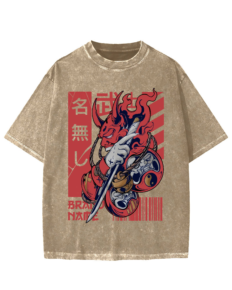 Unknown Warrior Samurai Vintage Washed T-shirt