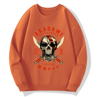 Skull Street Retro Cotton Pullover Sweatshirt