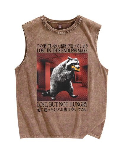 Panda Who Loves To Eat Bread Vintage Distressed Washed Tank-Zazasy