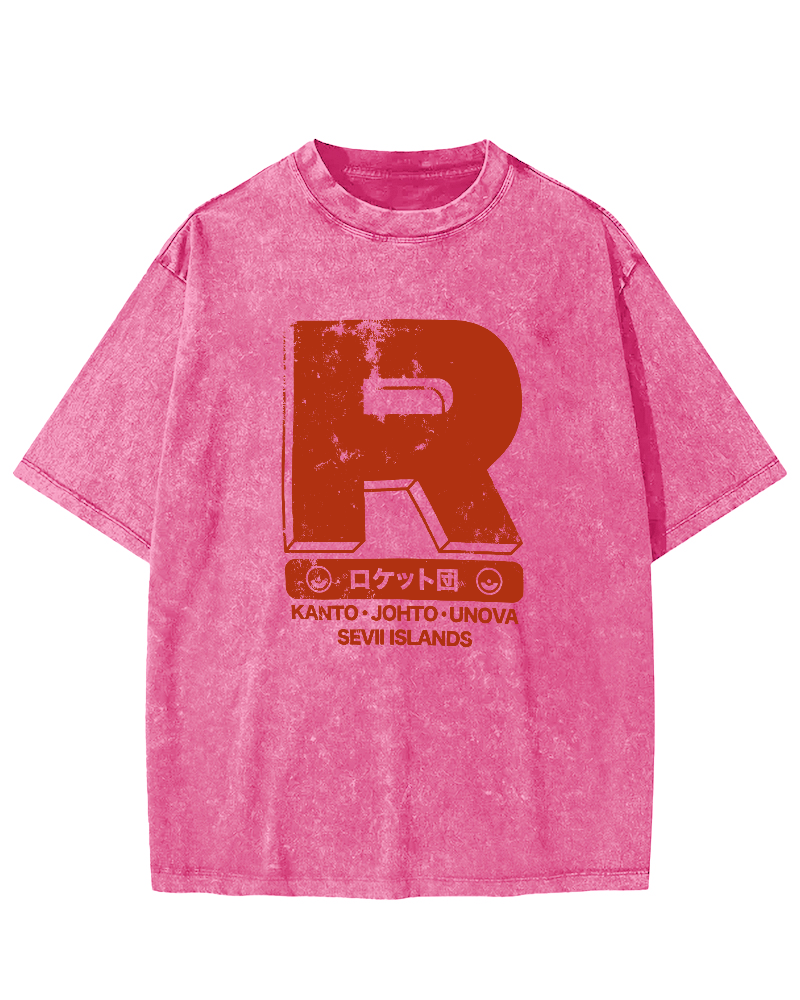 Rocket Team Japanese Vintage Washed T-shirt
