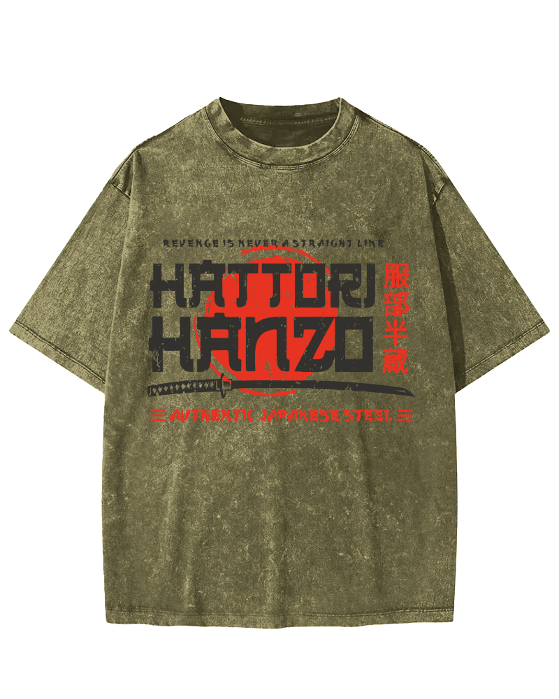 Hattori Hanzo  Vintage Washed T-shirt-Zazasy