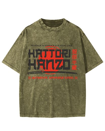 Hattori Hanzo  Vintage Washed T-shirt-Zazasy