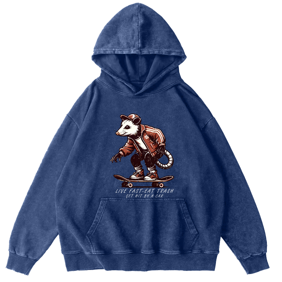 I like Skateboarding Vintage Distressed Hoodie-Zazasy
