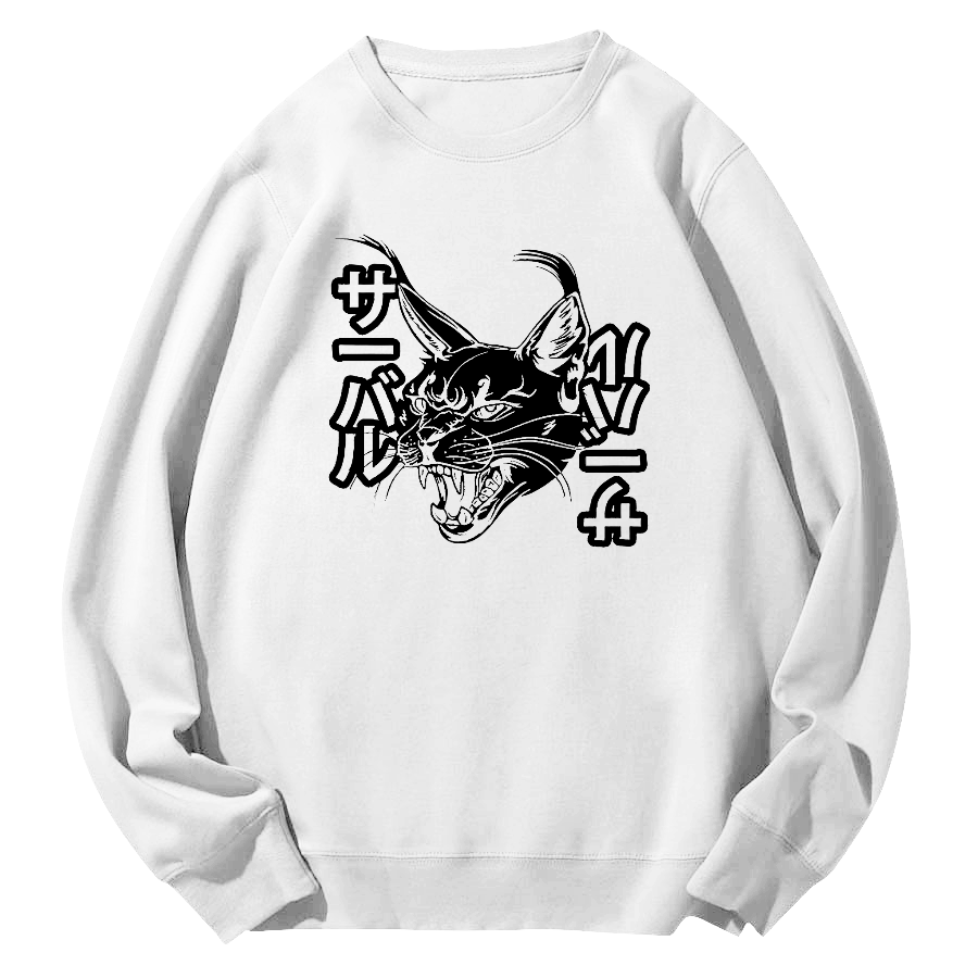 Japanese Elvis Presley Round Neck Sweatshirt-Zazasy