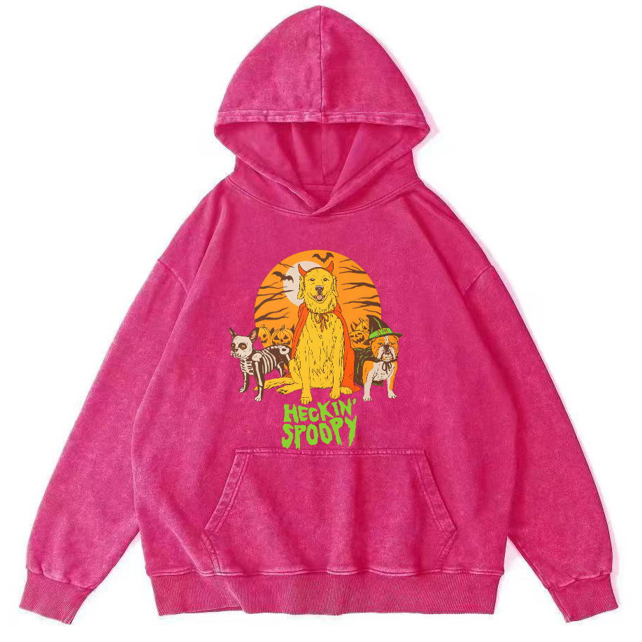 Cute Dog Halloween Vintage Distressed Hoodie-Zazasy