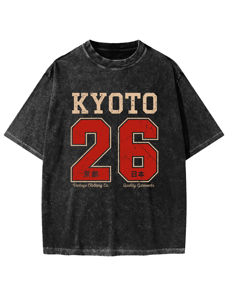 Kyoto Japan No. 26 Vintage Washed T-shirt-Zazasy