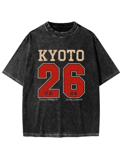 Kyoto Japan No. 26 Vintage Washed T-shirt-Zazasy
