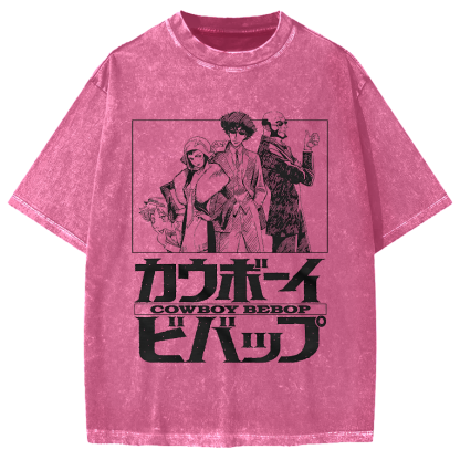 Cowboy Bebop Japanese Anime Vintage Washed T-shirt