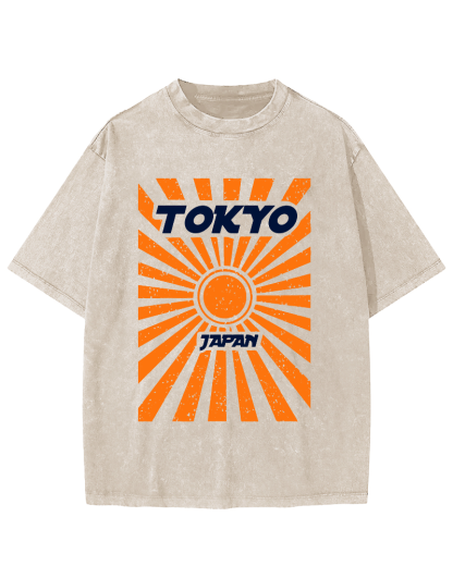 Tokyo, Japan Vintage Washed T-shirt-Zazasy