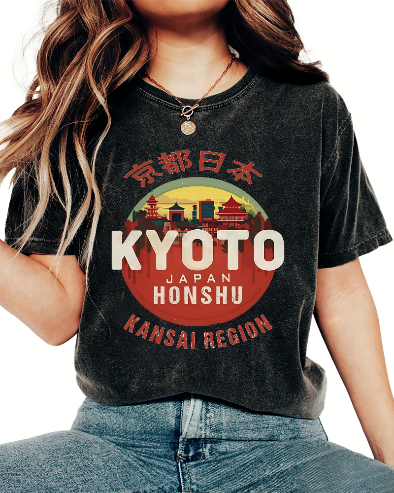 Retro Kyoto Japan Vintage Distressed T-shirt