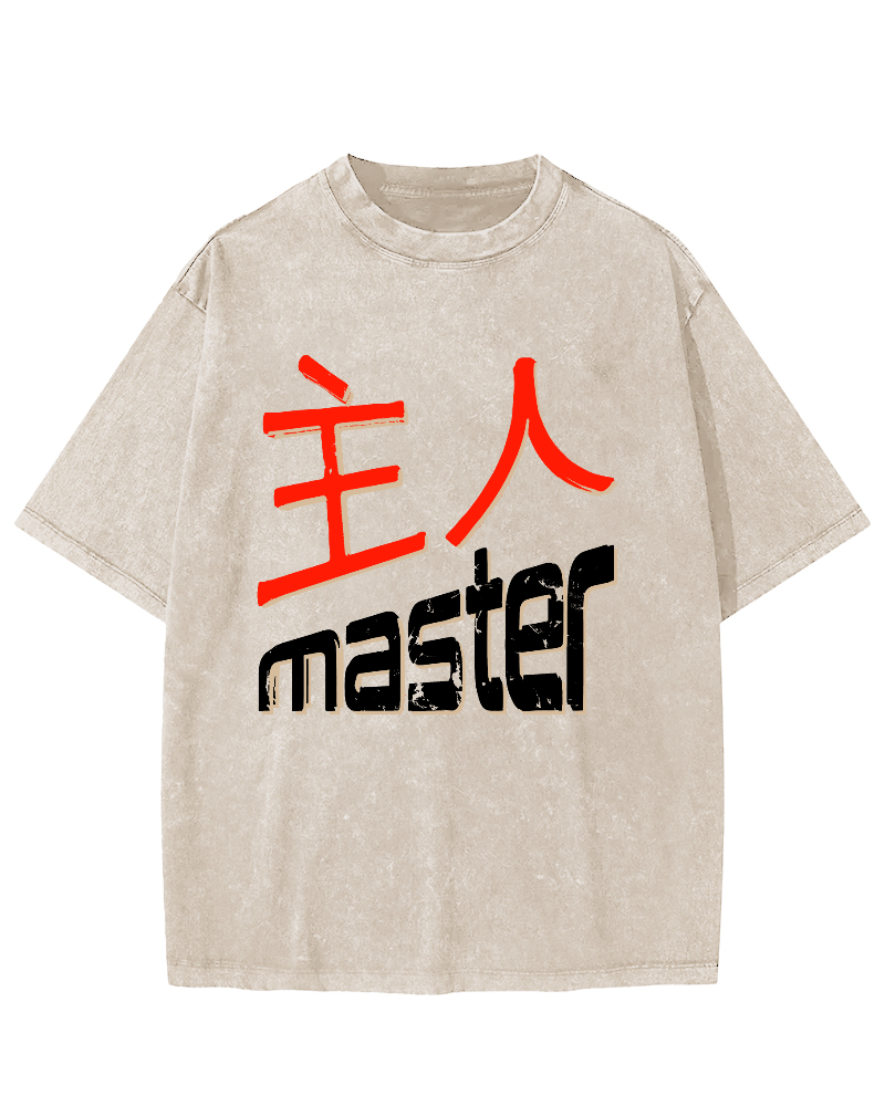 Master  Vintage Washed T-shirt-Zazasy