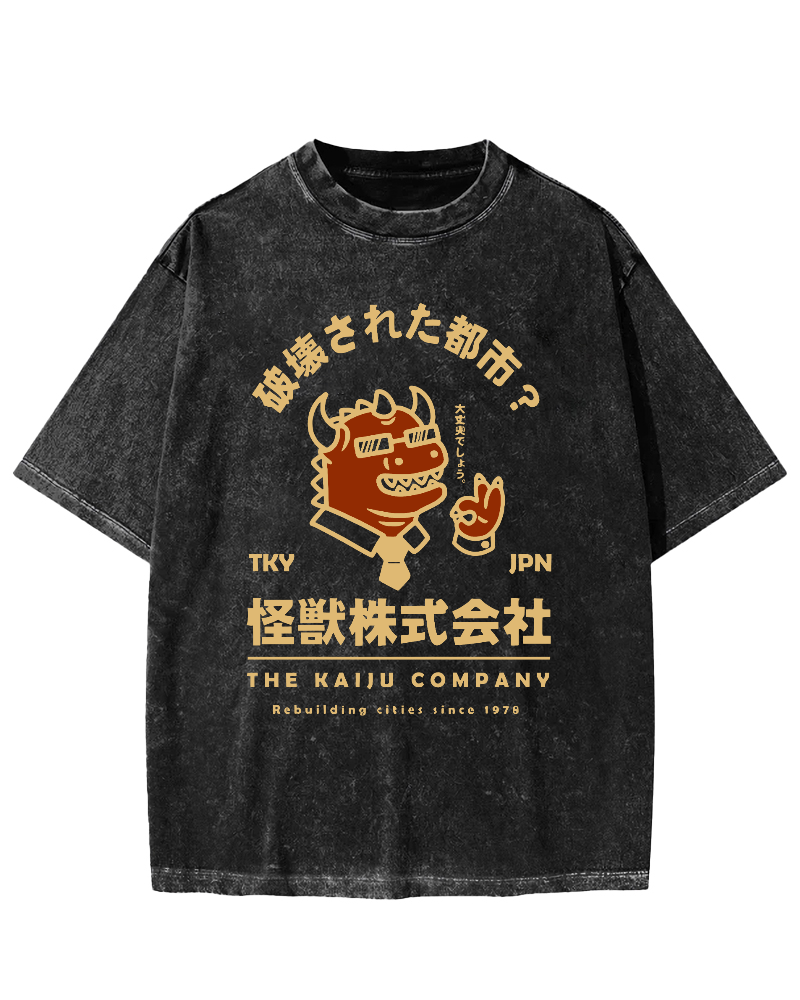 Monsters in Society Vintage Washed T-shirt-Zazasy