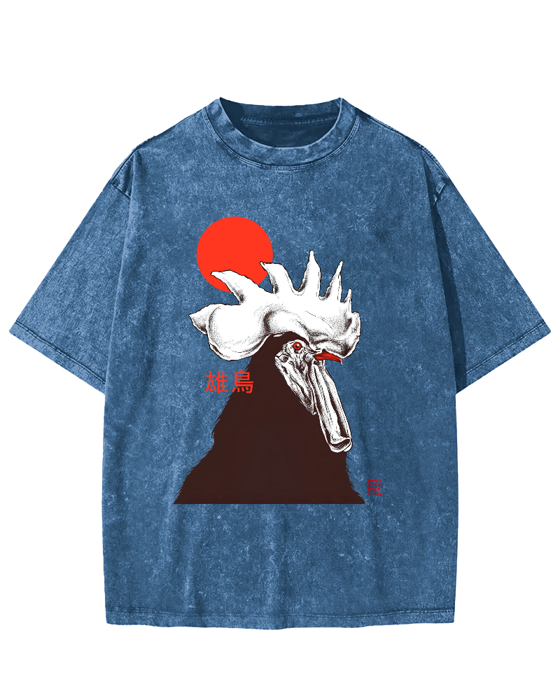 Japanese Strong Chicken Vintage Distressed T-shirt
