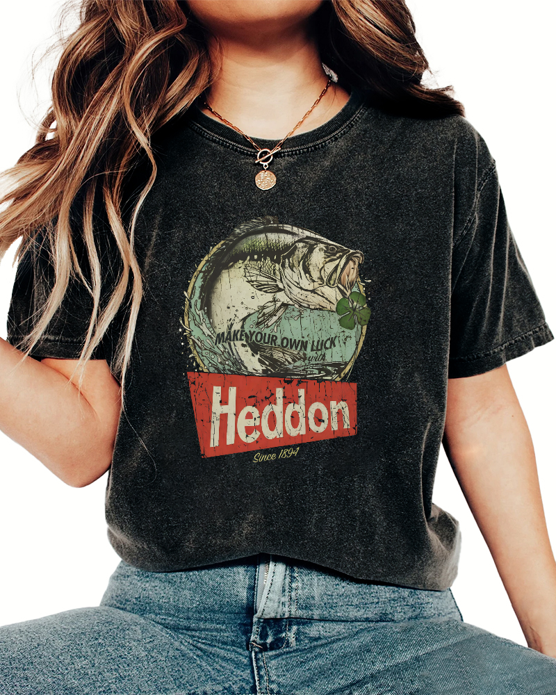 Retro Sea Fish Pattern Vintage Distressed T-shirt-Zazasy