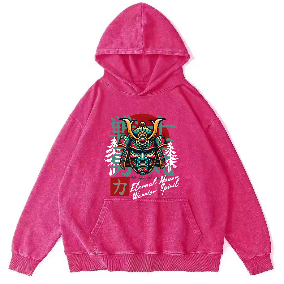 Warrior's Courage Japanese Style Vintage Distressed Hoodie-Zazasy