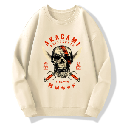 Skull Street Retro Cotton Pullover Sweatshirt