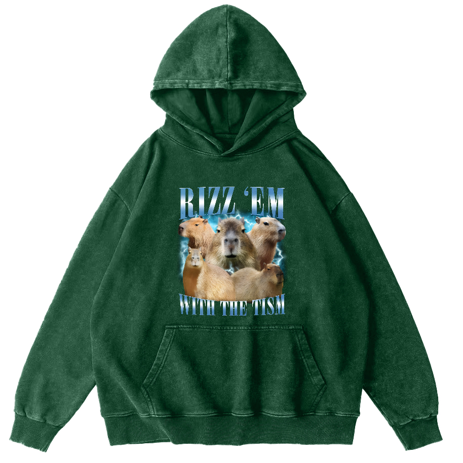 Rizz Em With The Tish Vintage Washed Hoodie-Zazasy