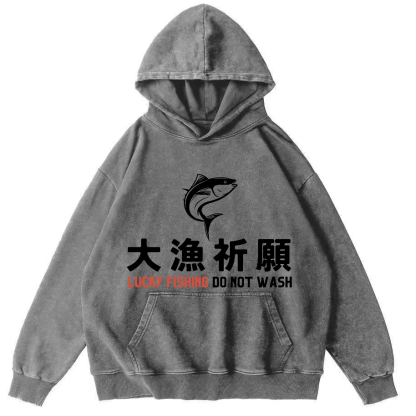 LUCKY FING DO NOT WASH  Vintage Distressed Hoodie-Zazasy