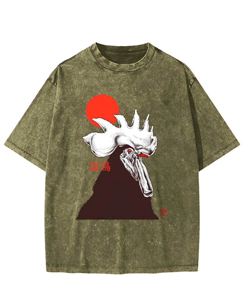 Japanese Strong Chicken Vintage Distressed T-shirt