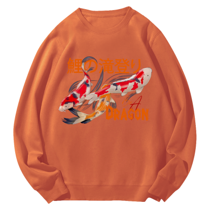 Japanese Koi Fish  Round Neck Sweatshirt-Zazasy