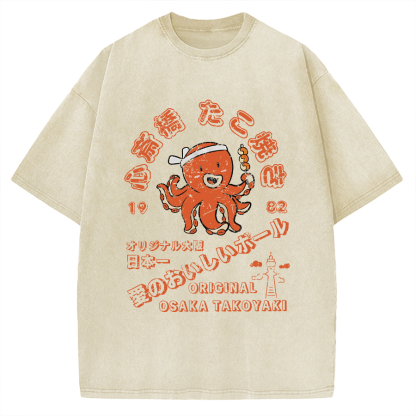 Osaka Shinsaibashi Takoyaki 1982 Vintage Washed T-shirt