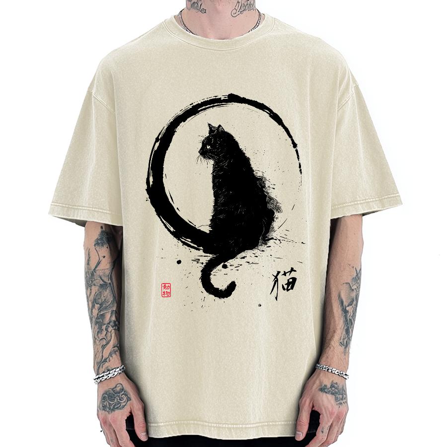 Cat ink Vintage Washed T-shirt