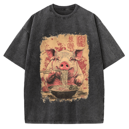 Ramen Piggy Vintage Washed T-shirt