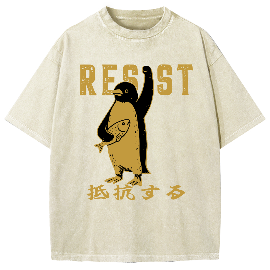 Penguin Giving An Opinion Vintage Washed T-shirt
