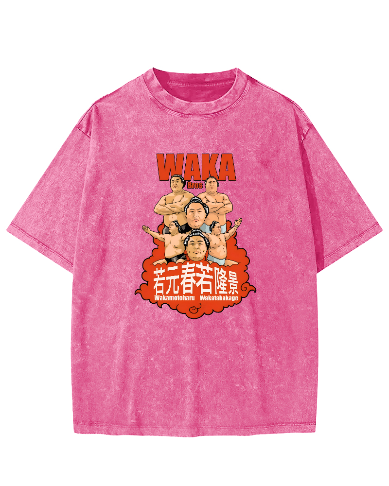 Japanese sumo wrestler Vintage Washed T-shirt