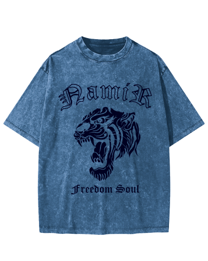 Japanese Tiger Vintage Washed T-shirt-Zazasy