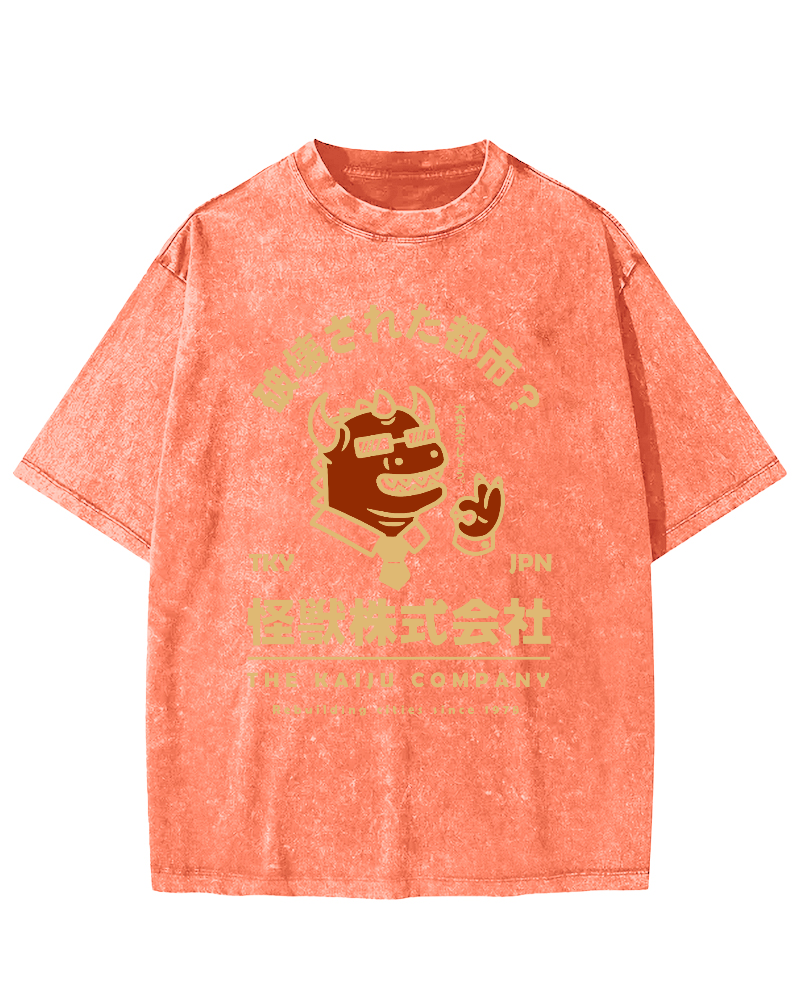 Monsters in Society Vintage Washed T-shirt-Zazasy