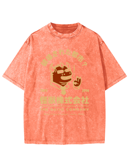 Monsters in Society Vintage Washed T-shirt-Zazasy