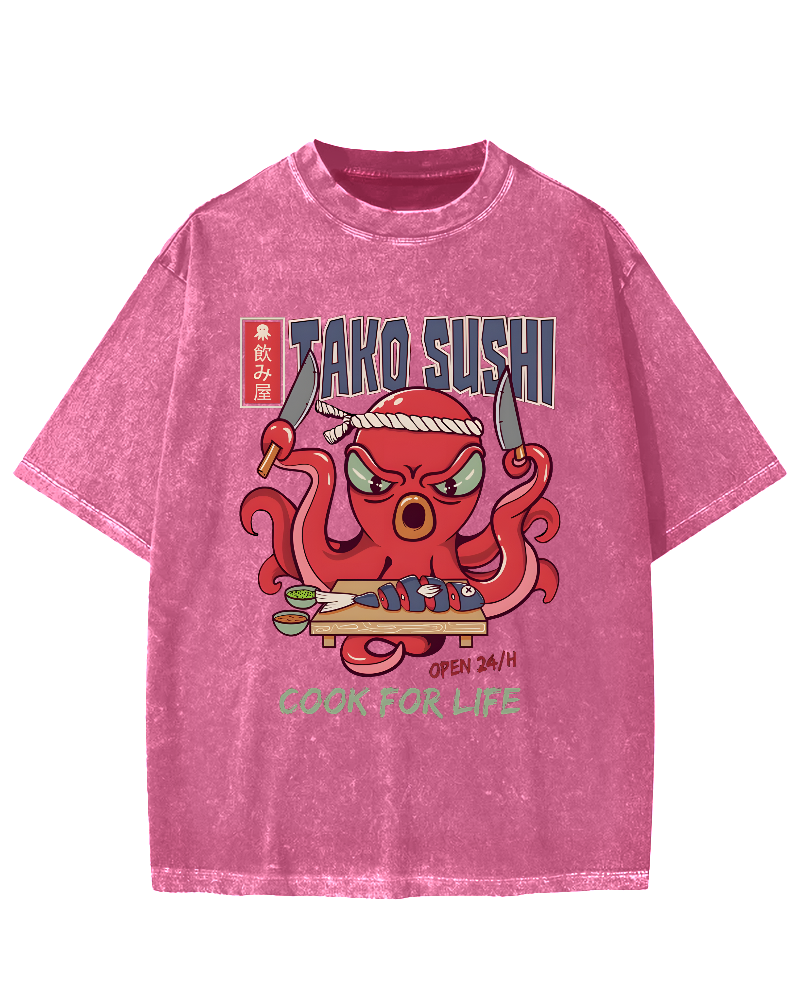 Tako Sushi Octopus Vintage Washed T-shirt