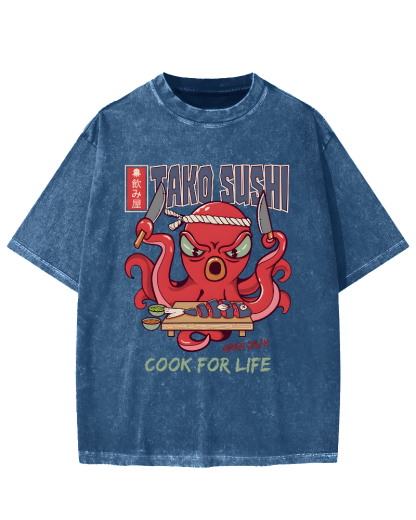 Tako Sushi Octopus Vintage Washed T-shirt