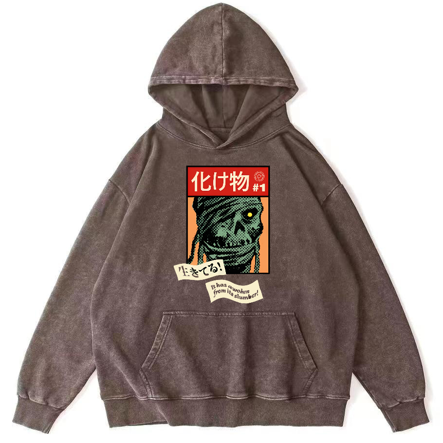Monster Japanese Vintage Washed Hoodie-Zazasy